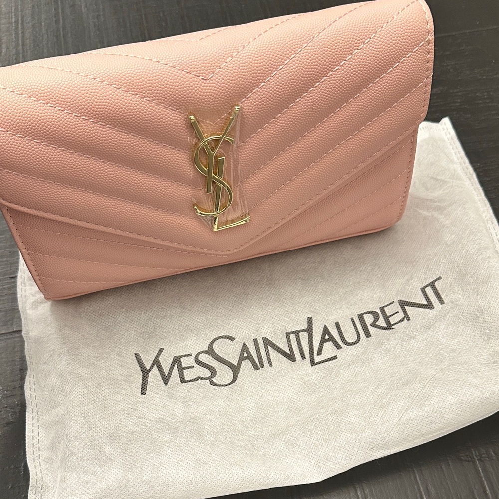 Yves Saint Laurent Blush Quilted Clutch